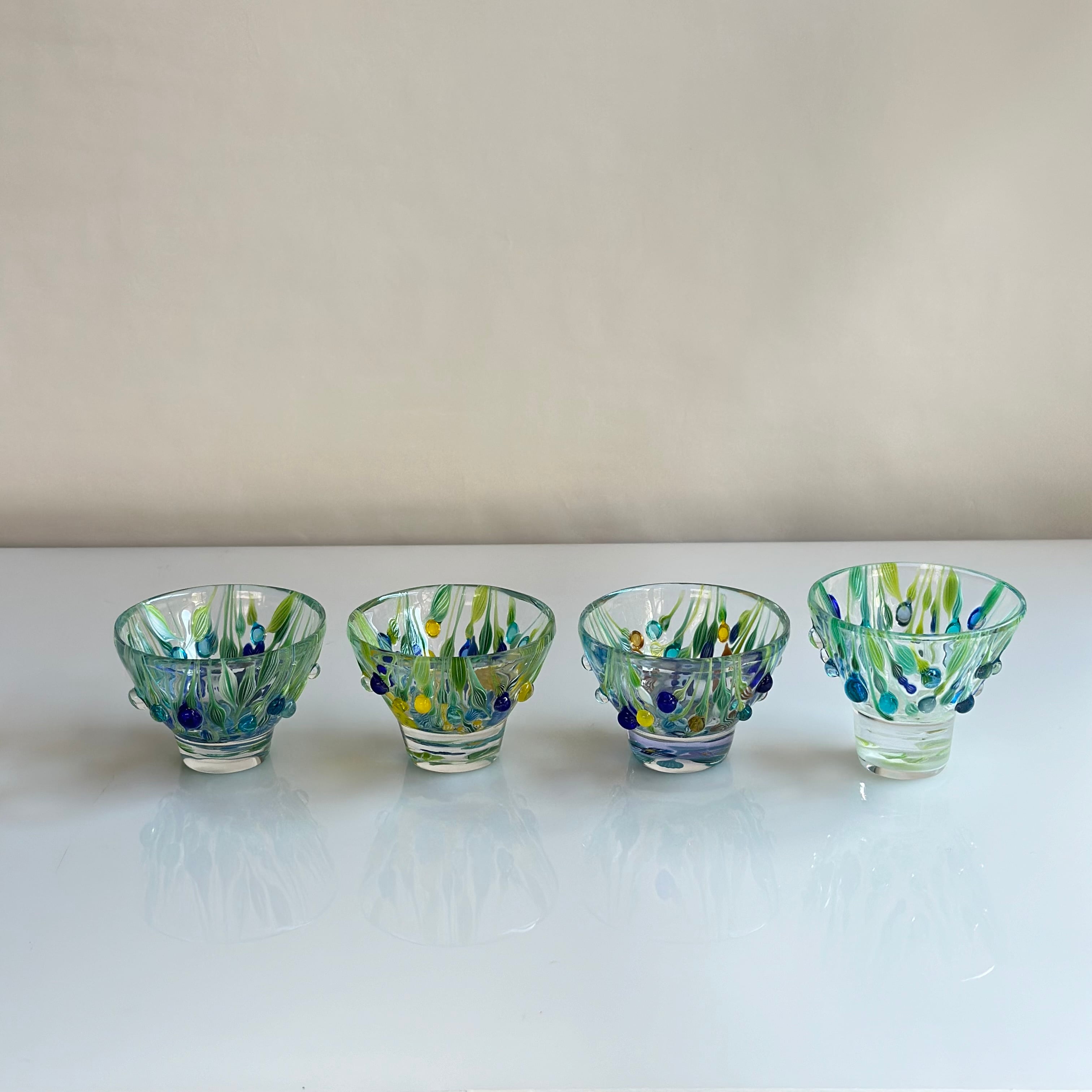 松下高文ガラス作家プレート18センチ新品