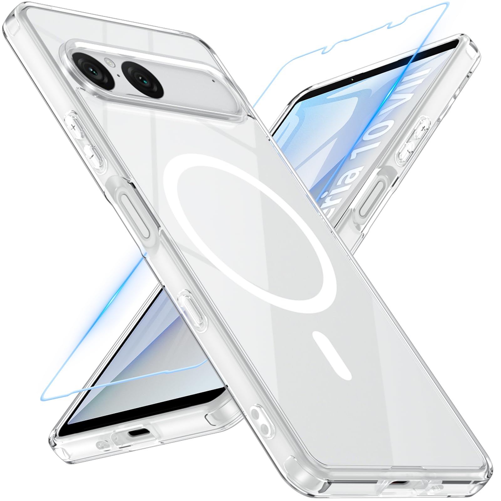 For Sony Xperia 10 Vii ケース ガラスフィルム付き MagSafe対応 クリア