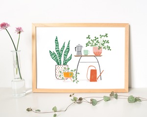 【アートポスター】Coffee and Plants Art print｜A4サイズ