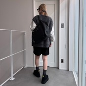 モールニットルーズvest/グレー