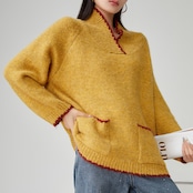 スキッパーネック ニットプルオーバー H0032