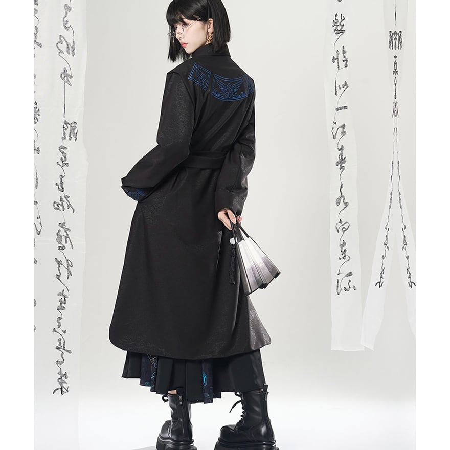 中華ゴシック ロングコート 刺繍 ユニセックス 卿棠 | ゴスロリ