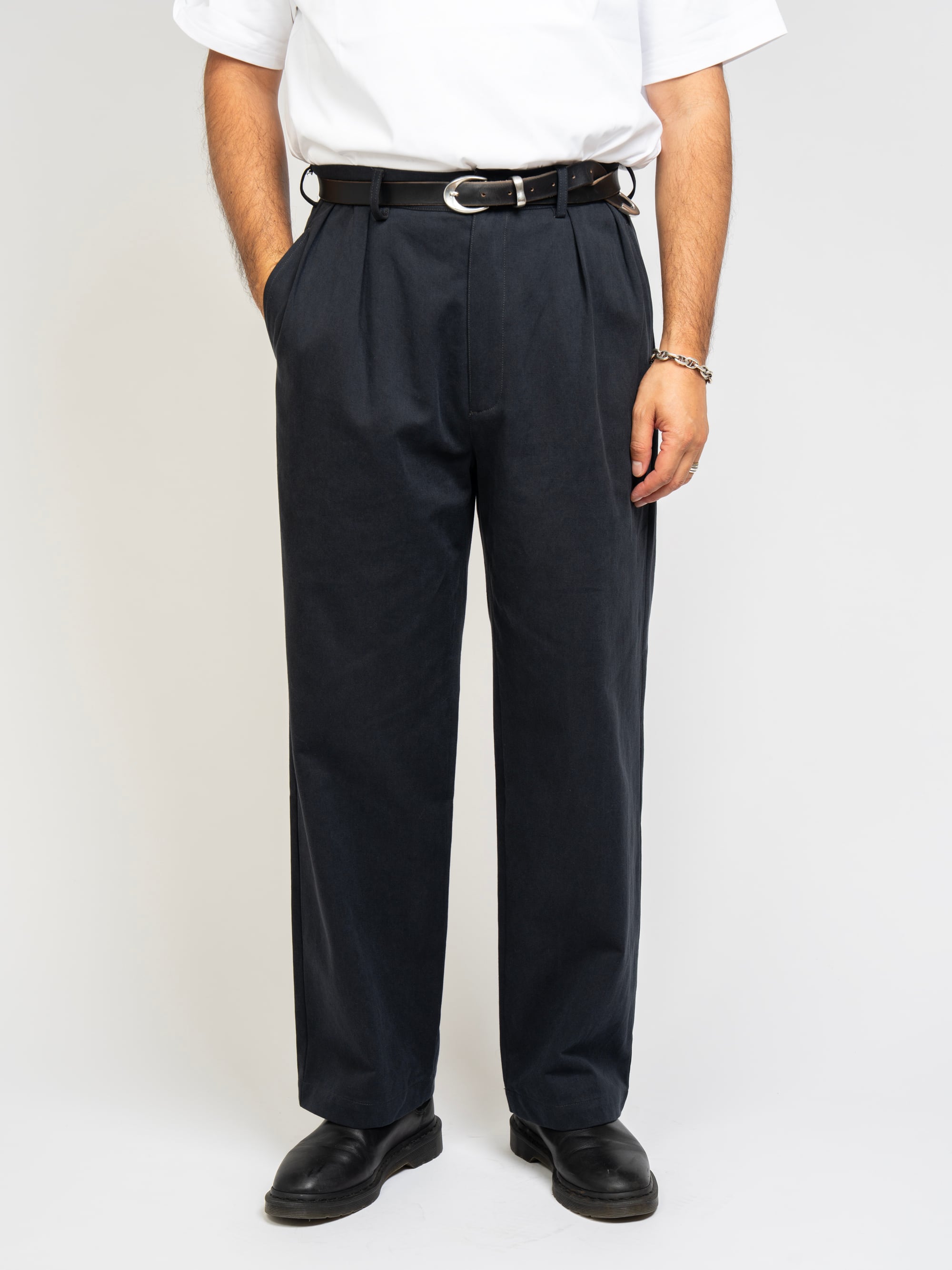 Cotton 2tuck Washed Chino Pants (ivory) | OVY