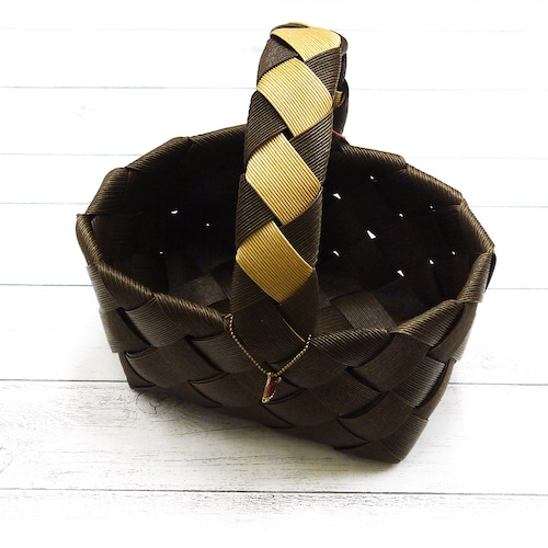 【ななまま】クラフト編みバスケット（ブラウン）/バスケット