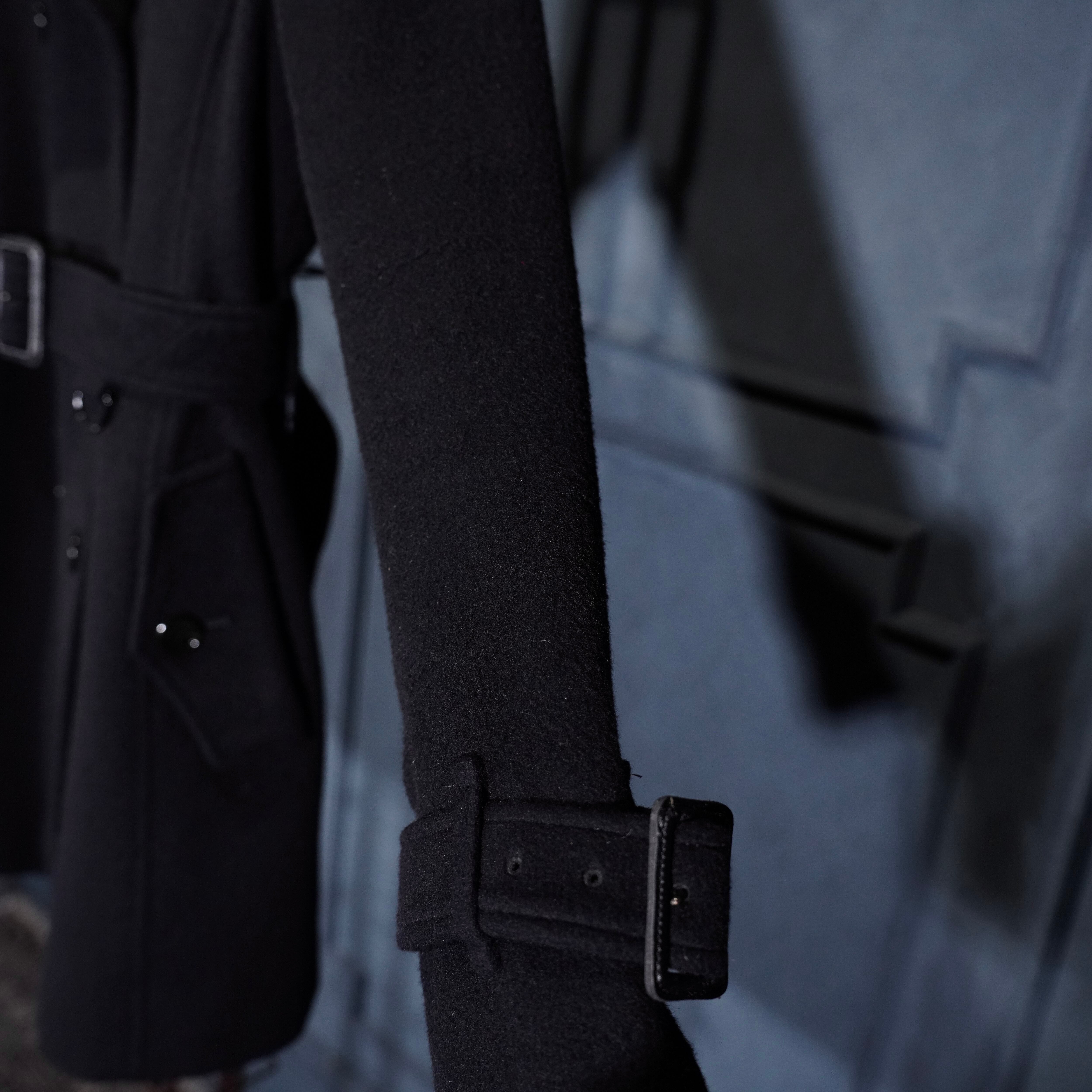 BURBERRY LONDON ANGORA BREND WOOL BELTED TRENCH COAT/バーバリー