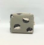 ポケットティッシュケース付き　スクエアポーチ　ハリネズミ｜とりさん工房ーかわいいハンドメイドポーチ