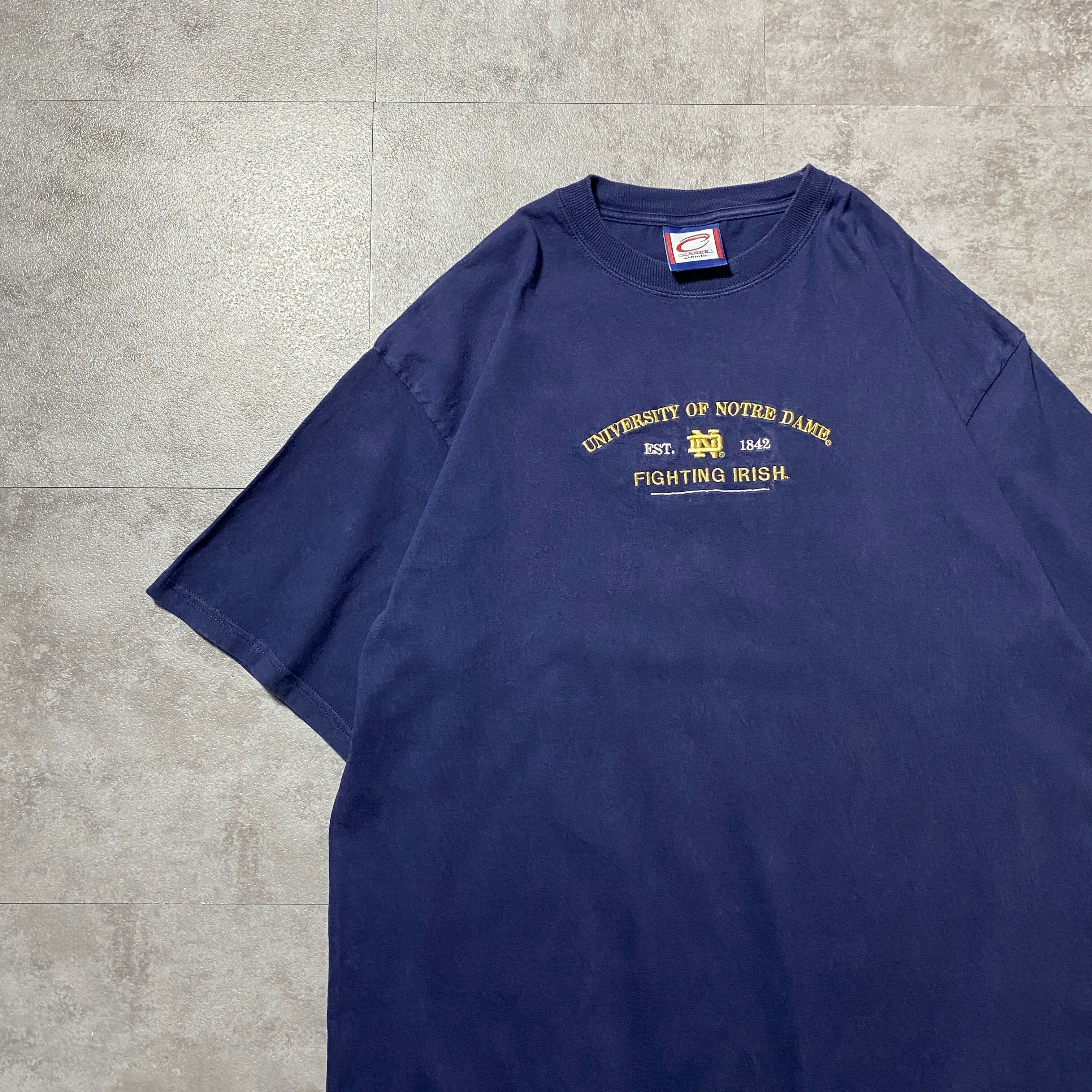 90s USA古着 ノートルダム大学 カレッジ刺繍ロゴ バイカラー 