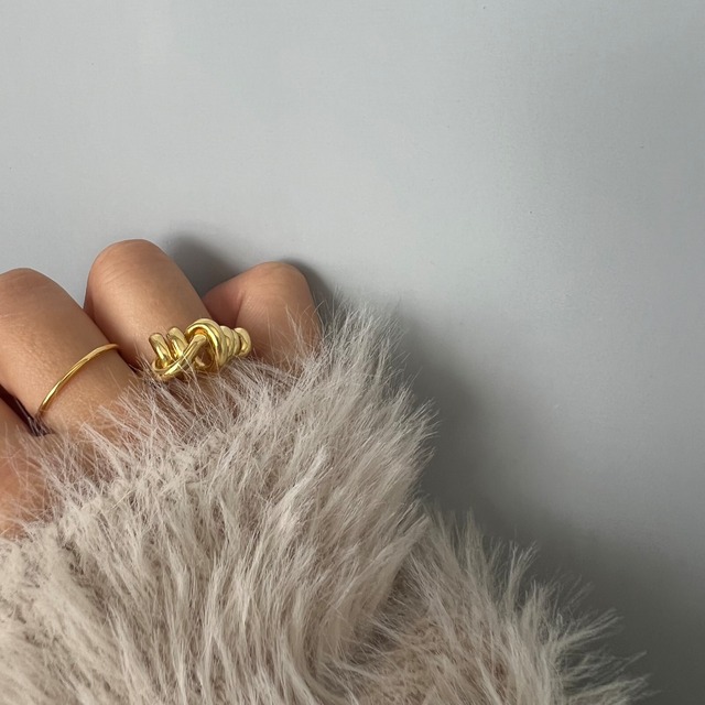 S925 Loop gold ring (R14)