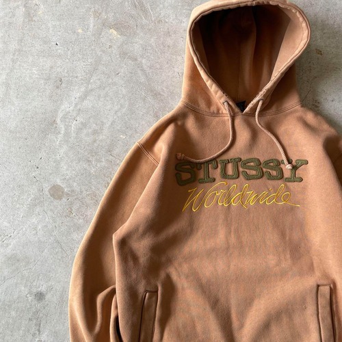 STUSSY / 10's- embroidery logo hoodie size M