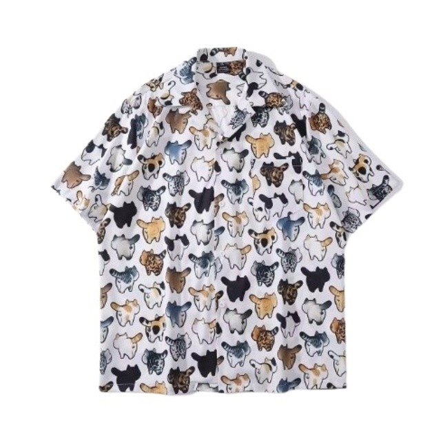 猫 半袖 カジュアルシャツ