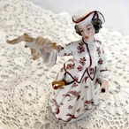 陶器人形  鳥鷲掴み　狩猟　ドレス　猟銃　La Chasse 11OTL34