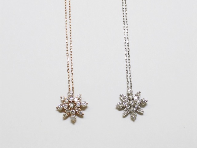 PT/K18YG/PG 0.5ct ダイヤ ペンダントネックレス