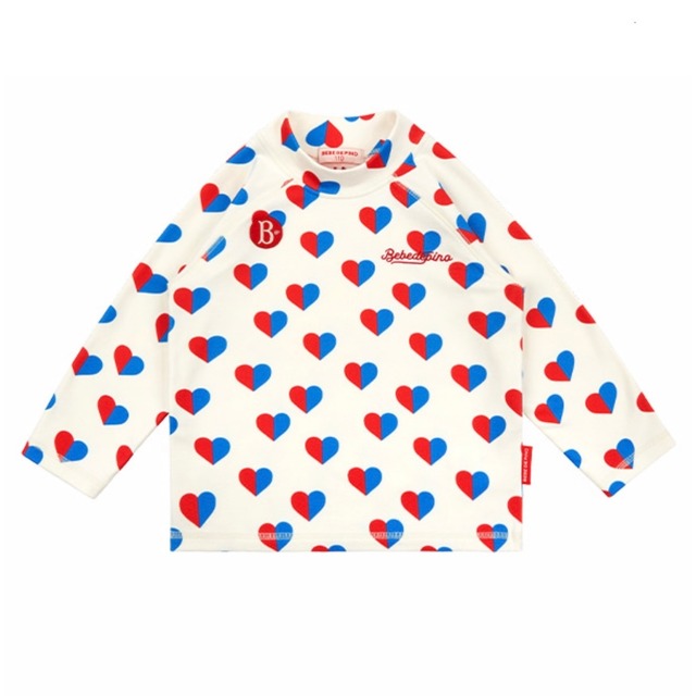 [BEBE DE PINO] All over heart half neck tee 正規品 韓国ブランド 韓国ファッション 韓国代行 韓国通販 ベベドピノ bebedepino 日本 店舗 韓国 子供服