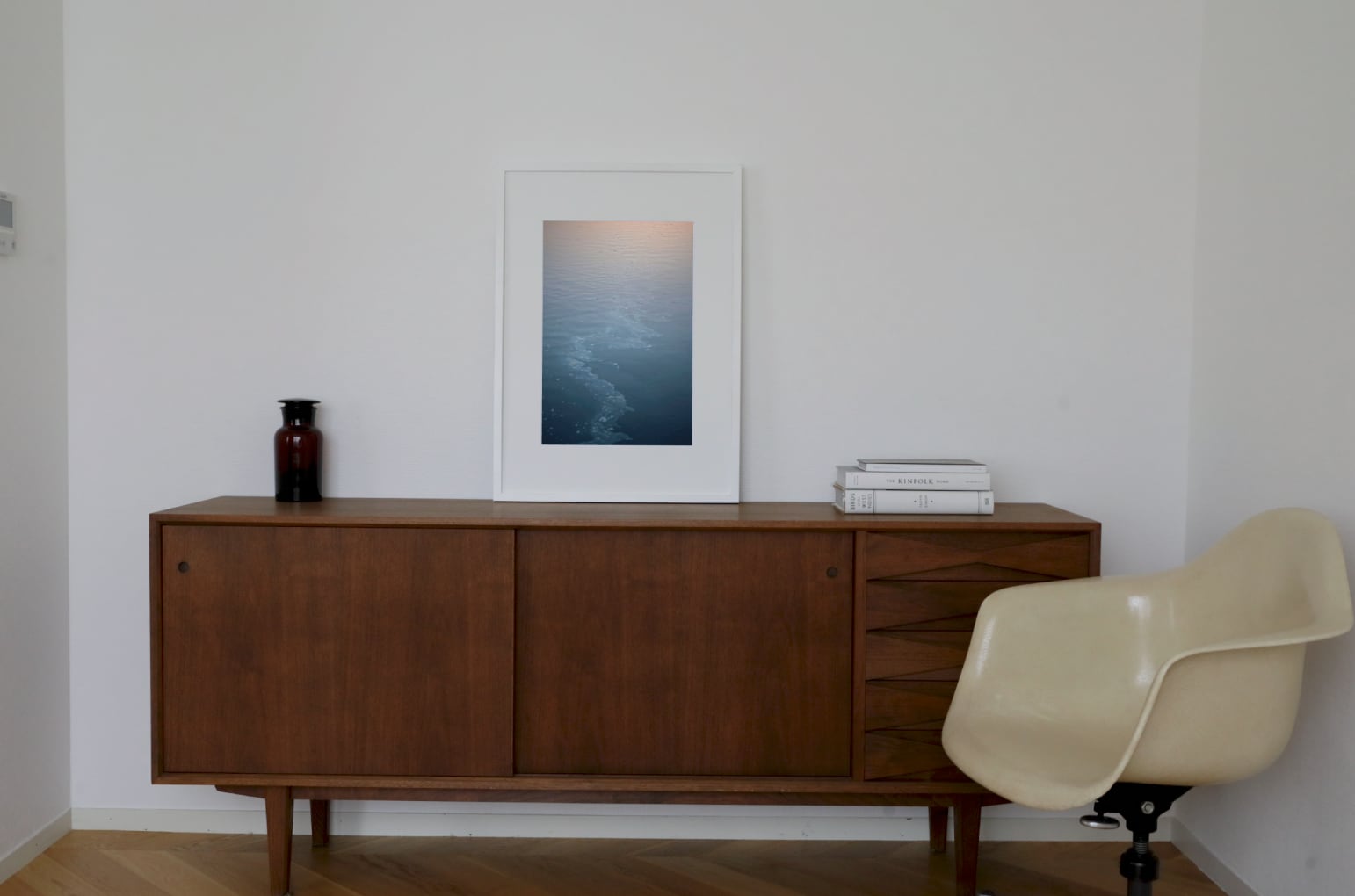 Still Water #1 white wooden frame 50㎝ × 70㎝付き ( L )