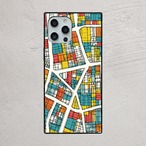 受注生産 iPhoneケース カラフル街区の都市グリッド｜都市地図 UMAP031B