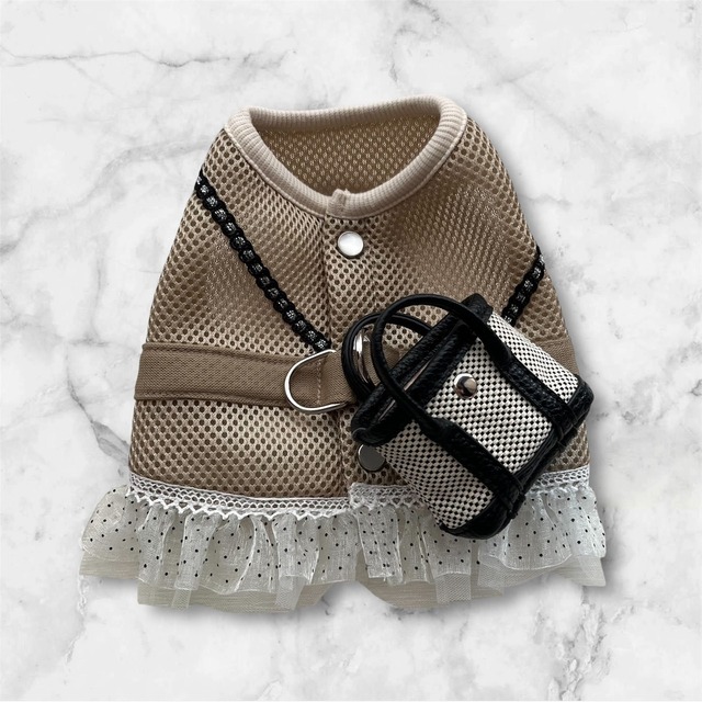 フリースハーネス/デニム風　【クリックポスト¥185 全国一律】