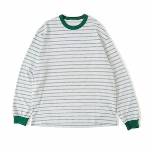 UNIVERSAL PRODUCTS. MULTI BORDER L/S T-SHIRT[GREEN]