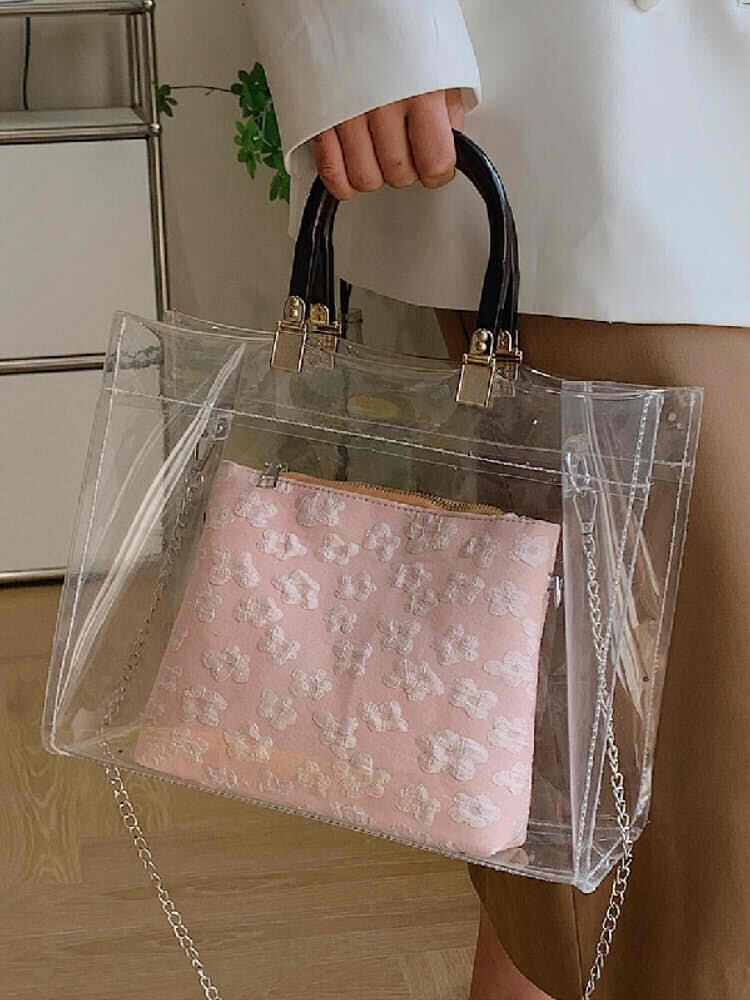 3wayクリアバッグ ショルダーバッグ ハンドバッグ おしゃれ かわいい 軽い 大きいサイズ 韓国 Ch44 可愛い 大きいサイズ韓国レディースファッション通販 Chulachula チュラチュラ