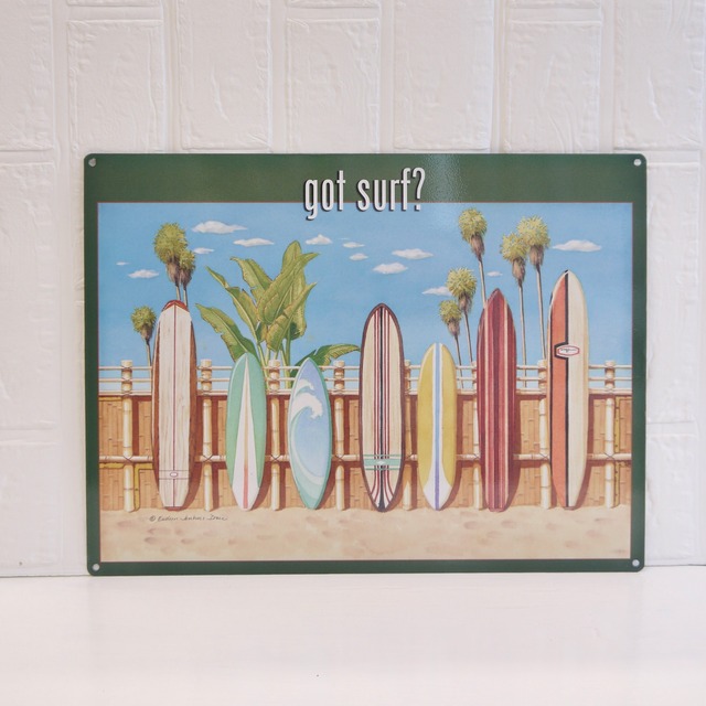 ★ハワイ直輸入★スチール看板 got surf?／サーフボード／サーフィン／ALOHA/ハワイアン雑貨／壁掛け／インテリア