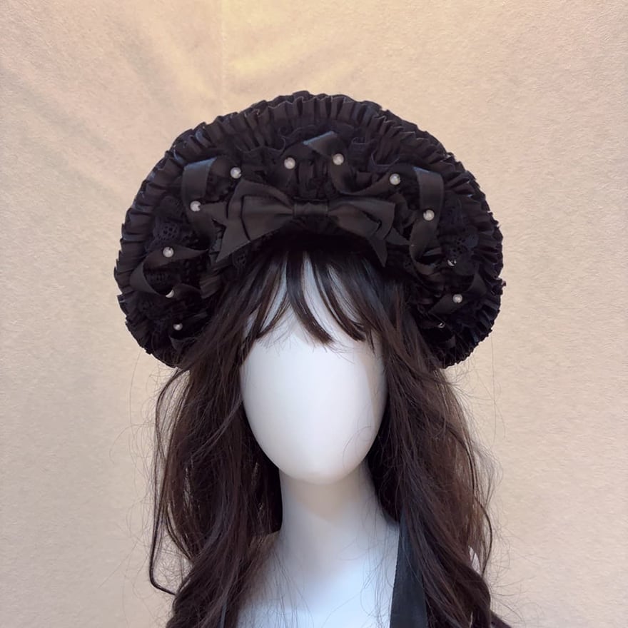 ゴスロリ ボンネット 暗黒ロリィタ 闇かわいい 神秘的