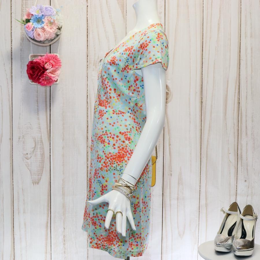 Paul&Joe シルクワンピース M カシュクール 水色 花柄 Vネック Paul&Joe シルクワンピース M カシュクール 水色 花柄 Vネック