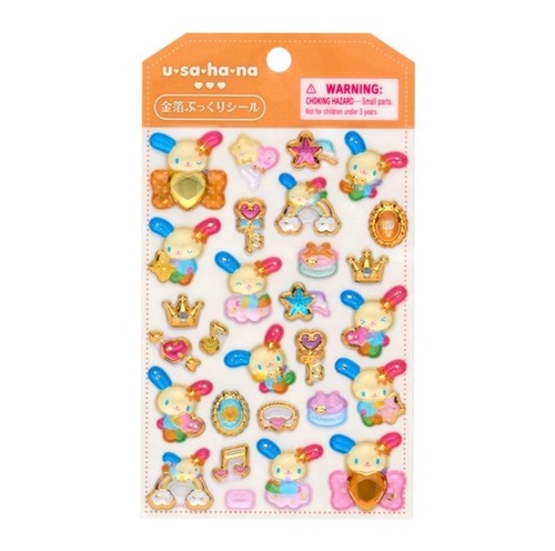 サンリオ　ウサハナ　金箔ぷっくりシール