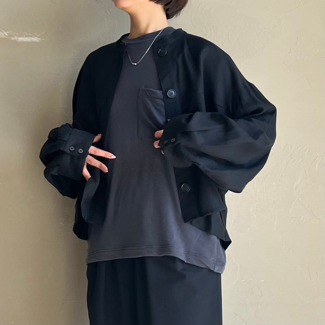 CYAN TOKYO 】2WAYカフスリネンシャツブルゾン BLACK | valance 福井