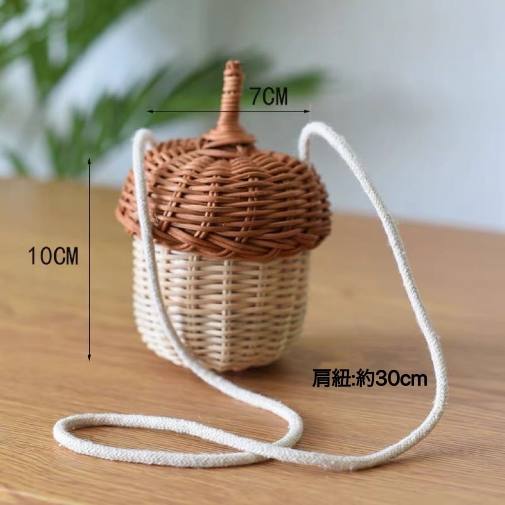 子供用女の子男の子どんぐりカゴバッグ ポシェット お出かけショルダー