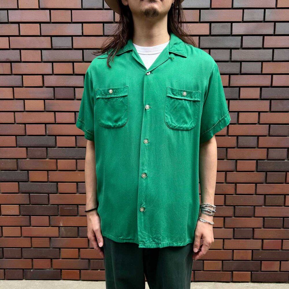 Vintage S/S Rayon Bowling Shirt [Crown Prince] [1960s-] M 15 1/2