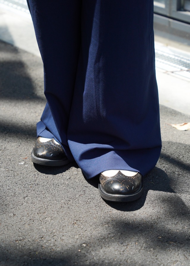 Comme des garçons HOMME PLUS 99SS bi-color wing tip side gore leather shoes