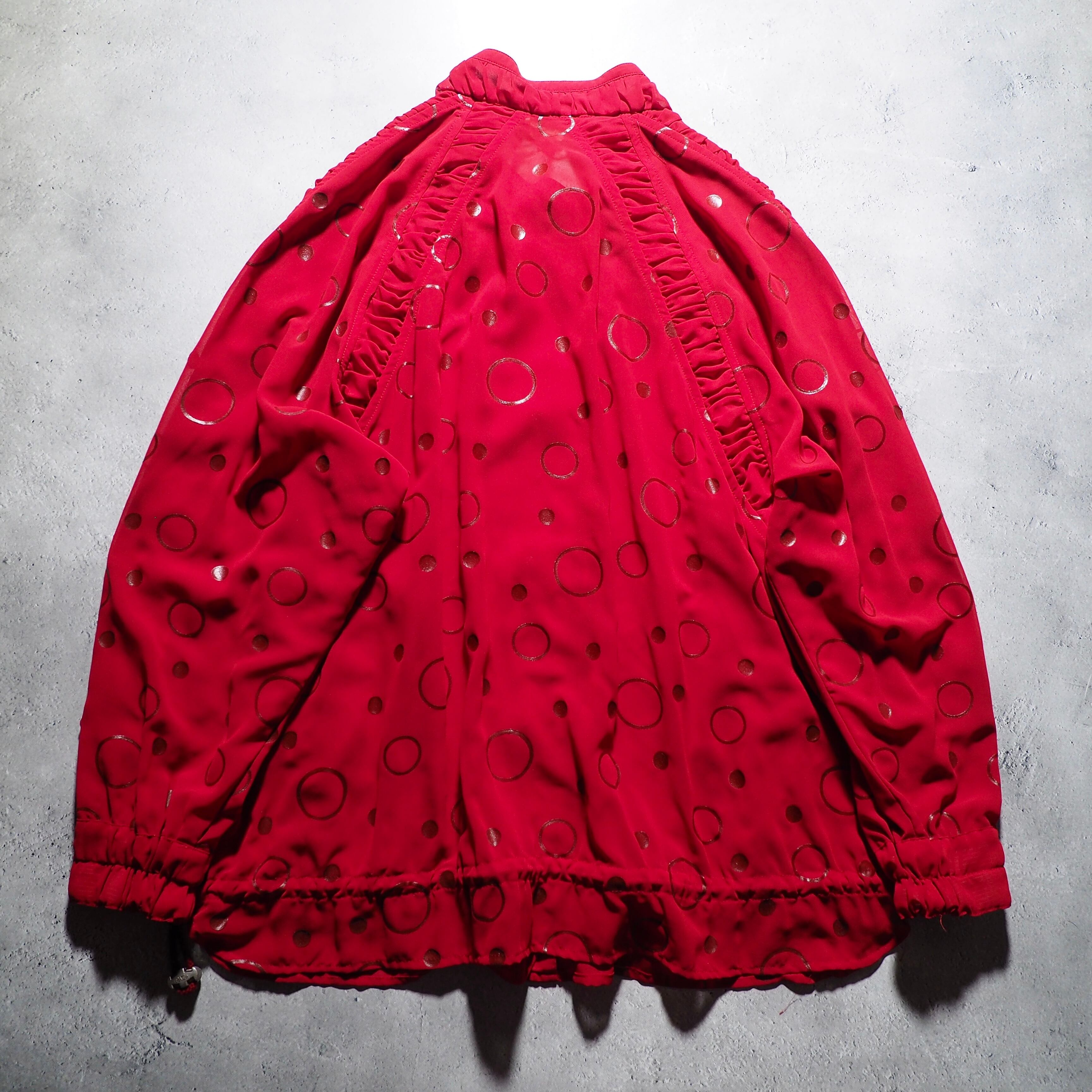 1990s ”franca v.paoloni ” modern rétro Dot pattern vintage Drape shirt