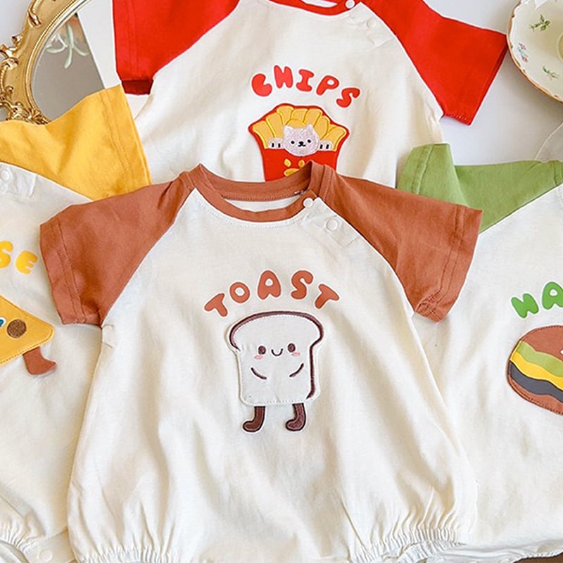 BABY】夏作食べ物がモチーフカラーロンパース | 韓国子供服通販 - Baker