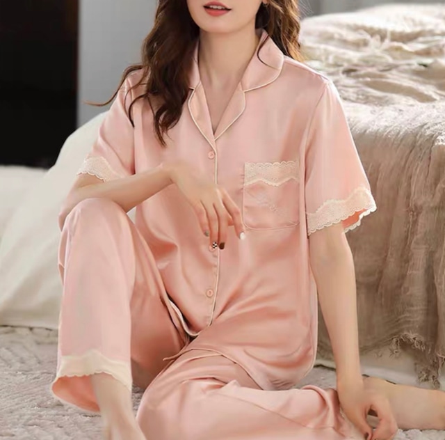 【5color/ 4size】poket lace design   pajamas