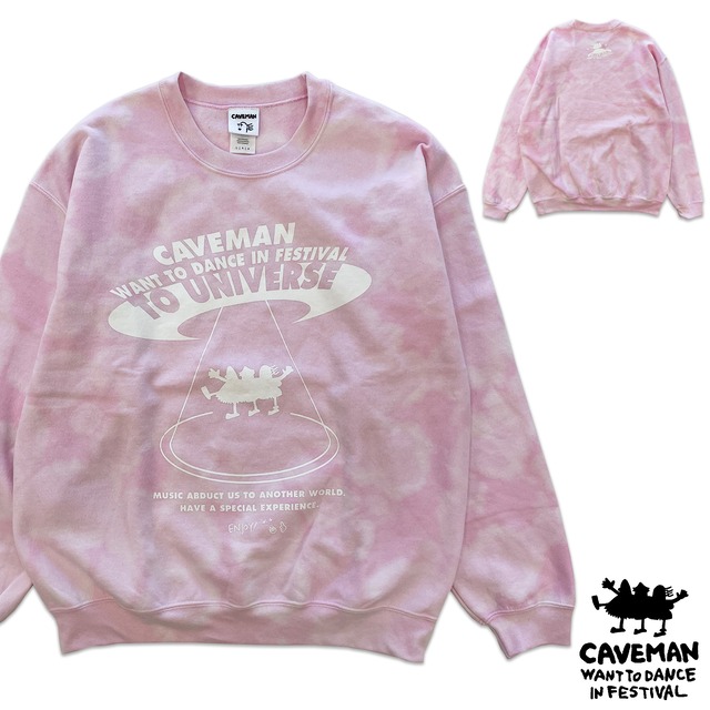 【CAVEMAN】「Pink」  Sweat Shirts【caveman want to dance in festival】180-caveman-pink
