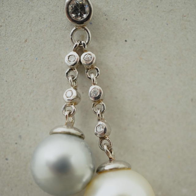 【FRENCH ANTIQUE】SW PEARLS DROP PIERCES