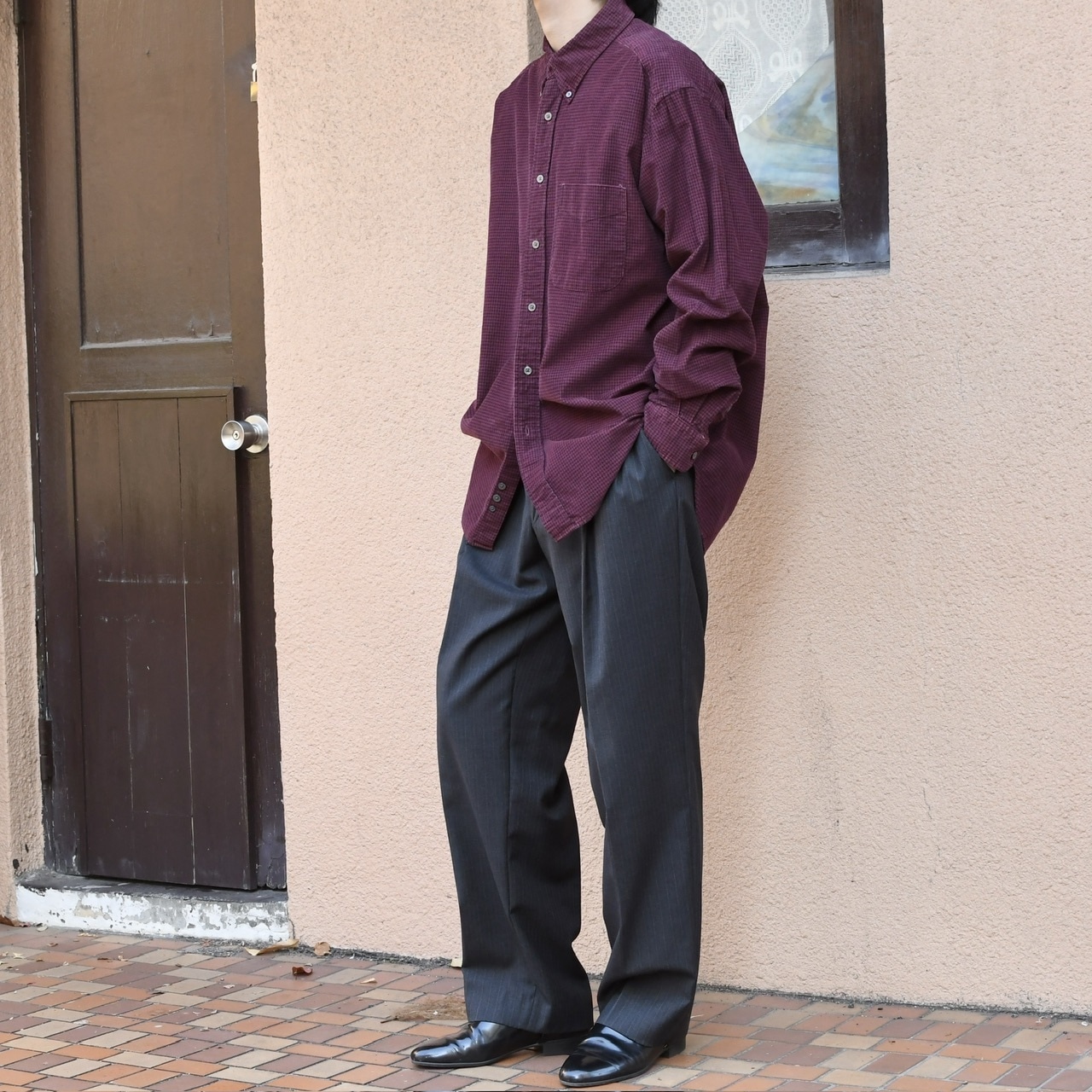 Eddie Bauer houndstooth corduroy shirt