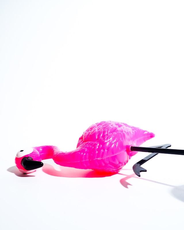 Polystyrene flamingo lamp