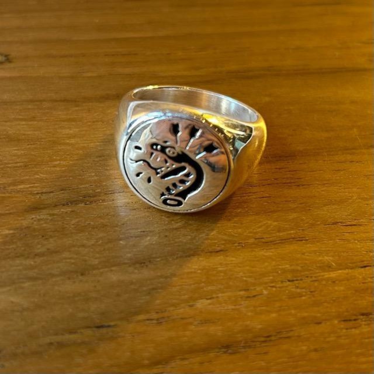 TOPANGA Jewelry Snake Sign Ring Size 23  24 Snake Sign Ring Ring Accessory Present Simple Silver Snake Gift Rock　