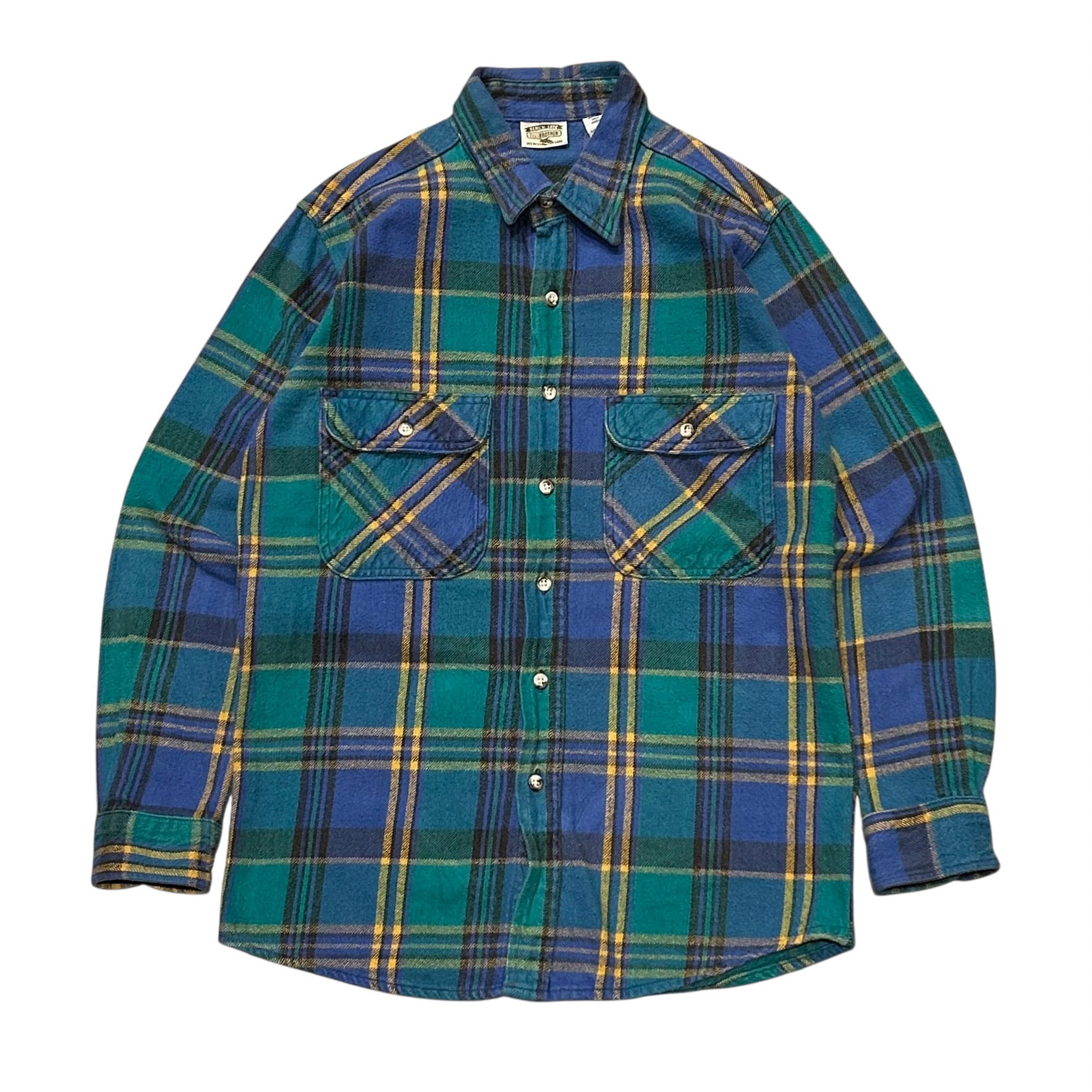 【美品好配色】90s USA製 ファイブブラザー ヘビーフランネルシャツ M 90's FIVE BROTHER Heavy Flannel Shirt M程度 / ファイブブラザー