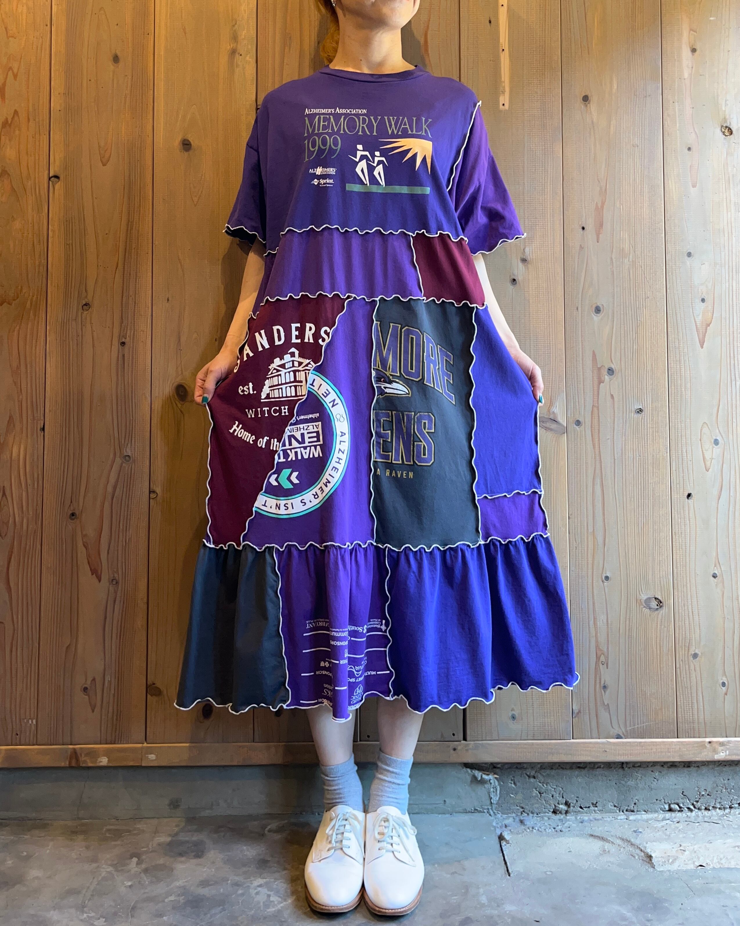upcycled dress＂古着リメイクワンピース Tee SS124 | uguisu