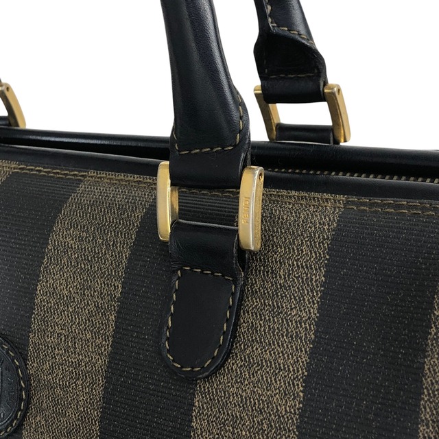 FENDI フェンディ ペカン ハンドバッグ ブラック FFロゴ PVC 2way ミニボストン vintage ヴィンテージ オールド 3d83yd