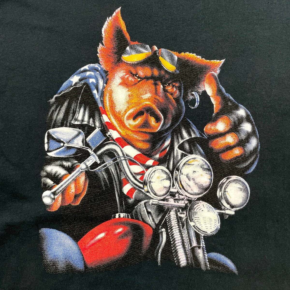90~00年代 BLAISINGS TAVERN 豚 バイクプリントTシャツ メンズXL相当