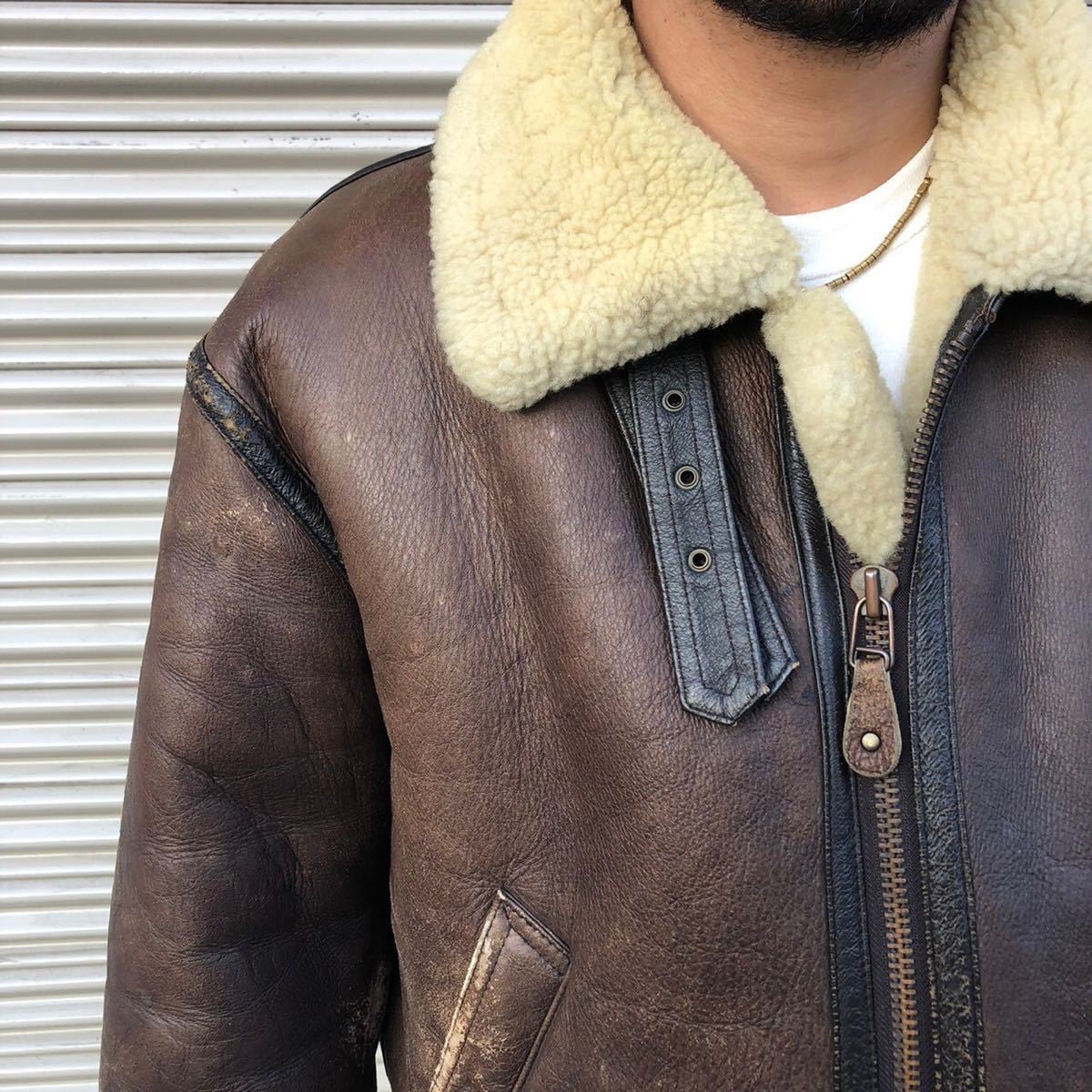 WINDAU.S.SHEEPSKIN◇WIND ARMOR◇B-3リアルムートン - フライトジャケット