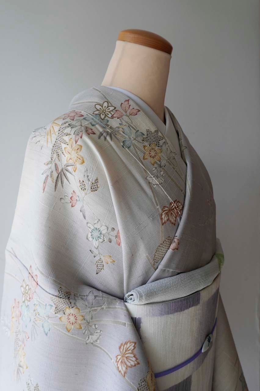 単衣】しょうざん 花文 生紬 訪問着 | 大山キモノ・ちぇらうなぼるた