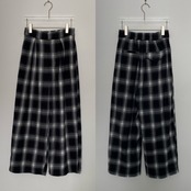 Double pleated ombre check PT/black