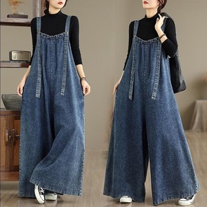 新品 レトロ デニム オーバーオール ゆったり　サロペット　パンツ