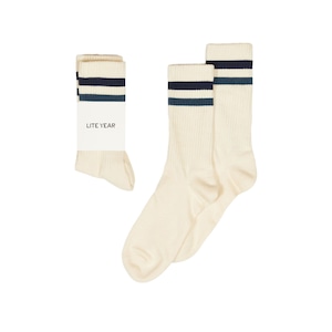 Lite Year Stripe Socks Creme/Navy/Blue