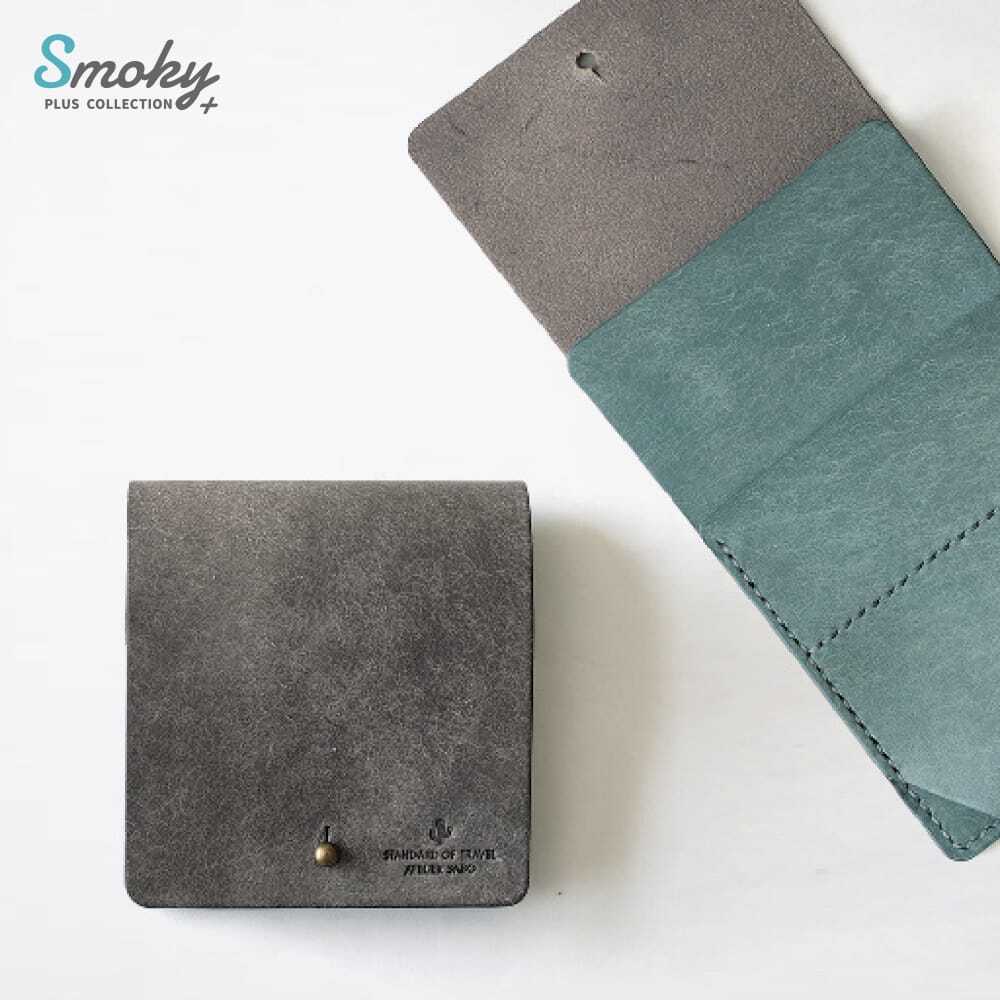 そこそこ薄い 二つ折り財布【ターコイズ×イエロー】（受注生産品