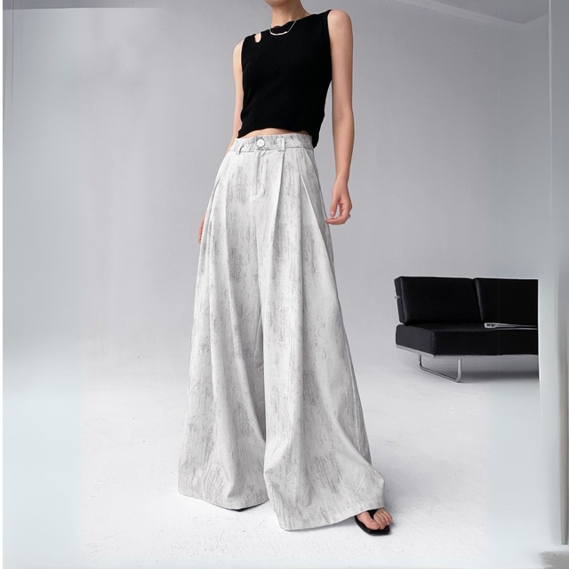 フルレングスハイウエストワイドレッグパンツ　00645