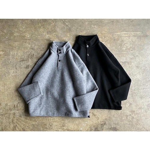 BASISBROEK (バージスブルック)『HAREN』Recycle Wool Fleece Stand Collar Pullover